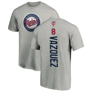 Men's Minnesota Twins Christian Vazquez Ash Backer T-Shirt