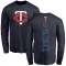 Men's Minnesota Twins Christian Vazquez Navy Backer Long Sleeve T-Shirt