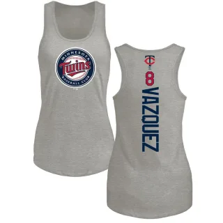 Women's Minnesota Twins Christian Vazquez Ash Backer Tank Top