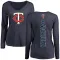 Women's Minnesota Twins Christian Vazquez Navy Backer Slim Fit Long Sleeve T-Shirt