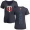 Women's Minnesota Twins Christian Vazquez Navy Backer Slim Fit T-Shirt