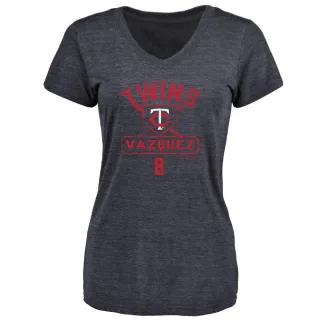 Women's Minnesota Twins Christian Vazquez Navy Base Runner T-Shirt