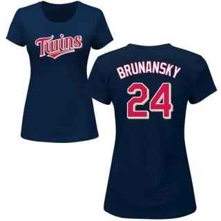 Women's Tom Brunansky Backer Slim Fit T-Shirt - Navy - Tshirtsedge